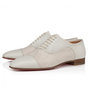 Christian Louboutin Greggo Men Buckle Shoes Beige | KSVTFN-694