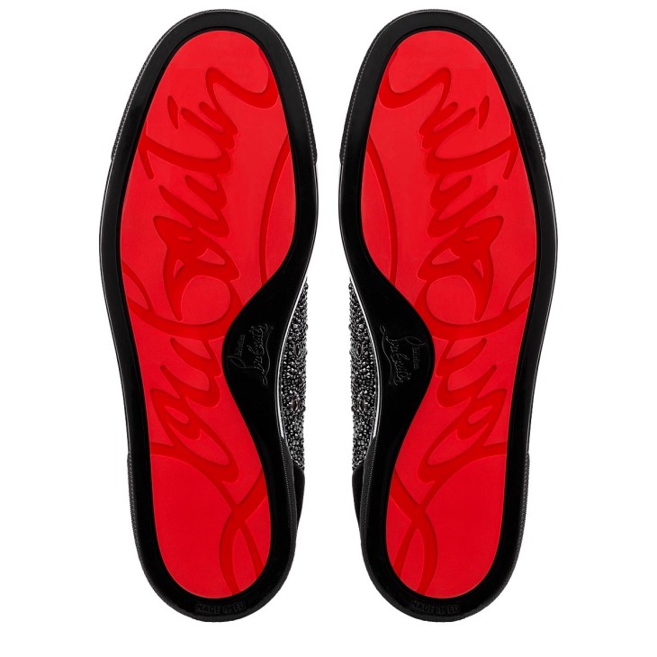 Christian Louboutin Louis Junior Strass Men Sneakers Black | XJUEGS-764