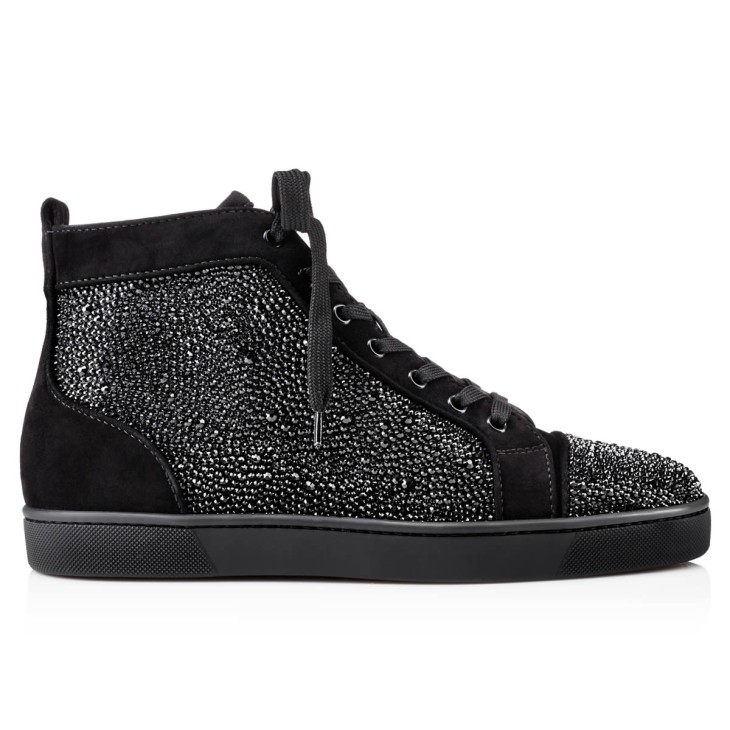 Christian Louboutin Louis Strass Men Sneakers Black | WRDILA-289