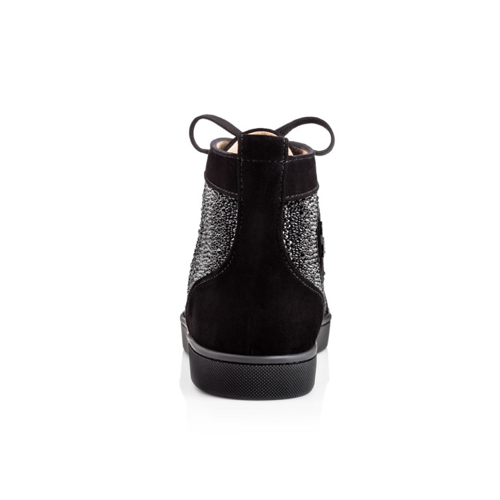 Christian Louboutin Louis Strass Men Sneakers Black | WRDILA-289