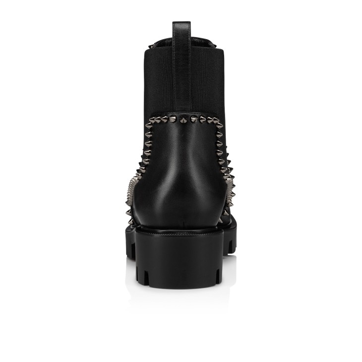 Christian Louboutin Out Lina Spike Lug Women Boots Black | FXKPYQ-815