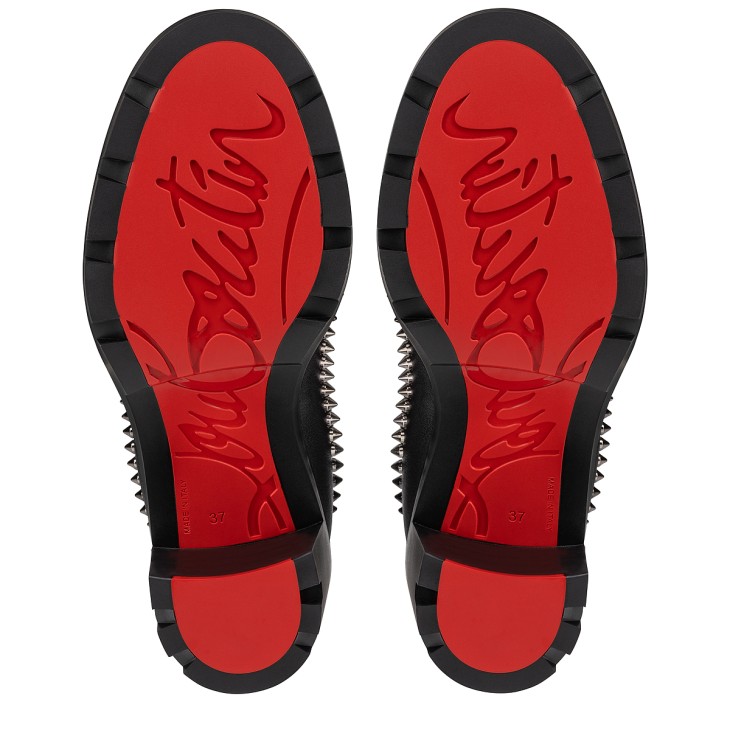 Christian Louboutin Out Line Spikes Lug Women Boots Black | ATKDPW-741